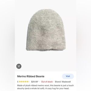 Madewell merino wool ribbed beanie hat